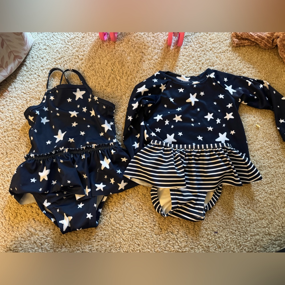 Navy Star Pattern Kids set of 2 swimsuits